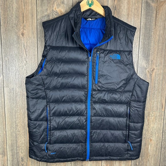 The North Face Alpz Puffer Vest 550 Fill Black Blue Mens Size XL - Picture 1 of 9